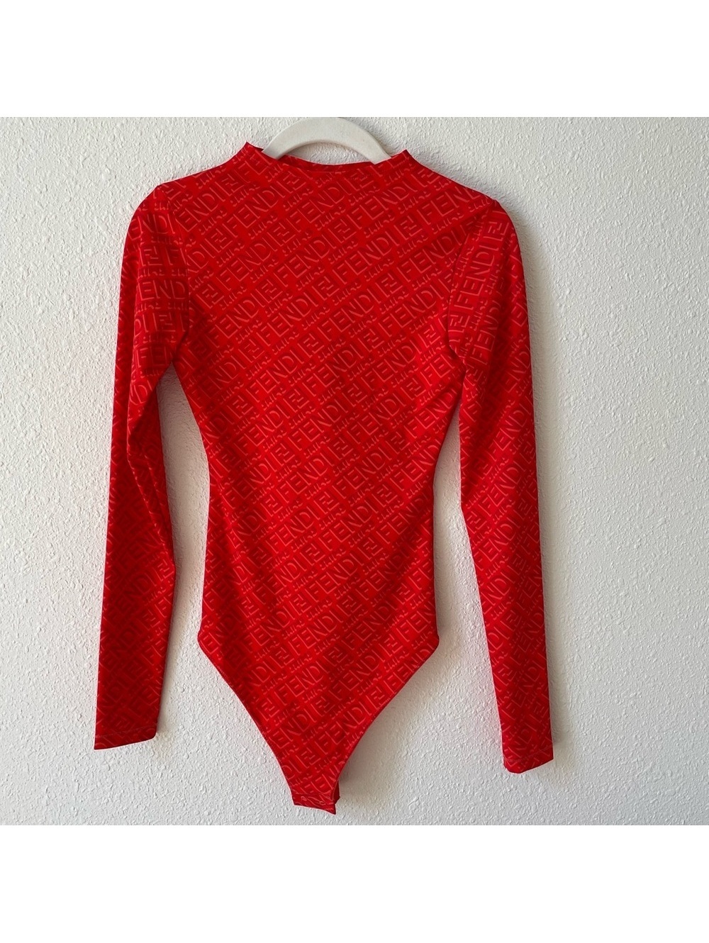 Fendi x SKIMS Mock Neck Long Sleeve Bodysuit Georgia Size Small Logo Designer